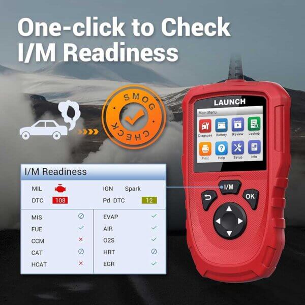 OBD Check Engine Code Reader – Check I/M Readiness