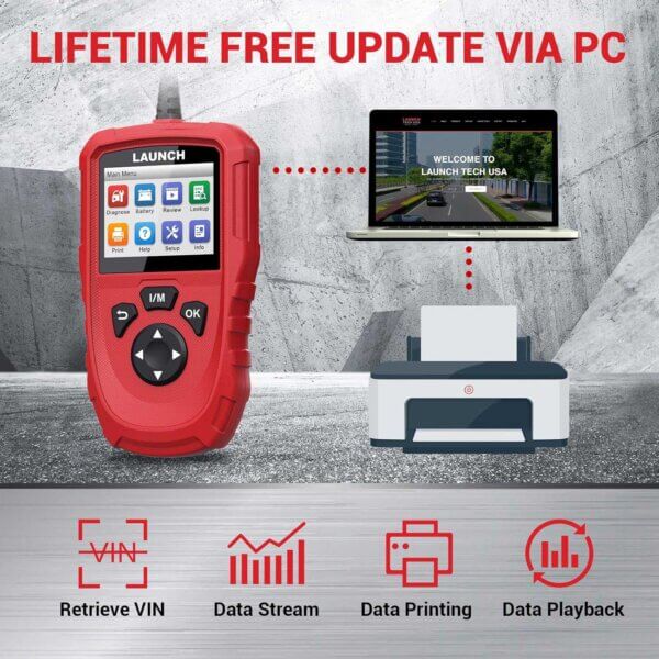 OBD Check Engine Code Reader – Lifetime Free Updates via PC